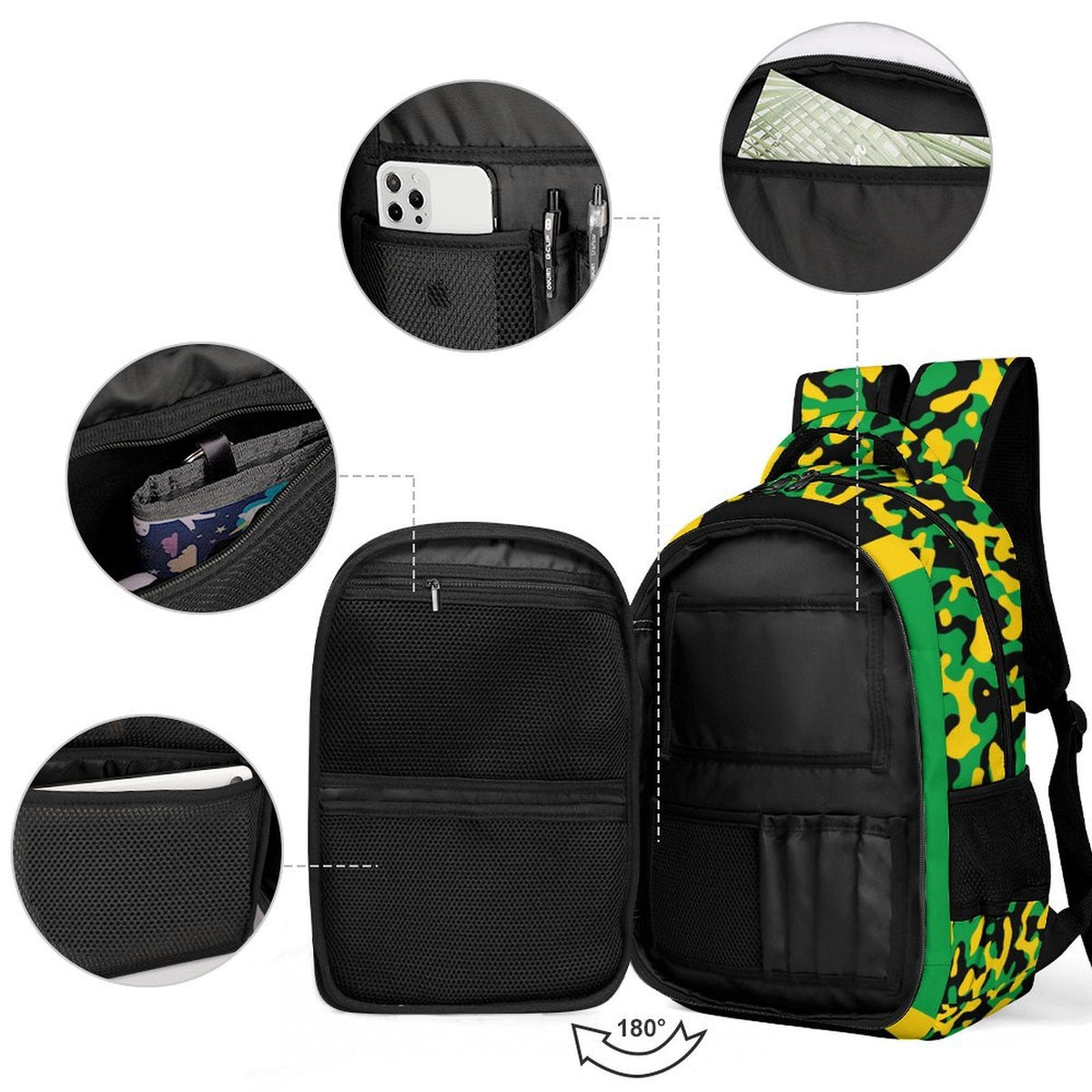 Jamaica Flag Casual Backpack - Conscious Apparel Store