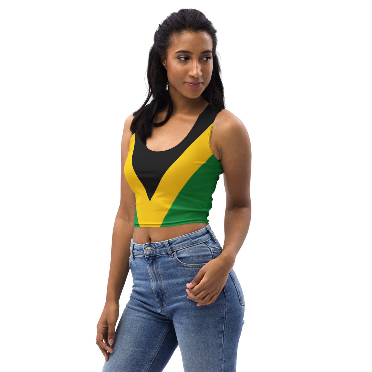 Jamaica Flag Crop Top - Conscious Apparel Store