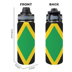 Jamaica Flag Insulated Water Bottle with Dual - Use Lid (18oz) - Conscious Apparel Store