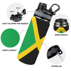 Jamaica Flag Insulated Water Bottle with Dual - Use Lid (18oz) - Conscious Apparel Store
