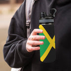 Jamaica Flag Insulated Water Bottle with Dual - Use Lid (18oz) - Conscious Apparel Store