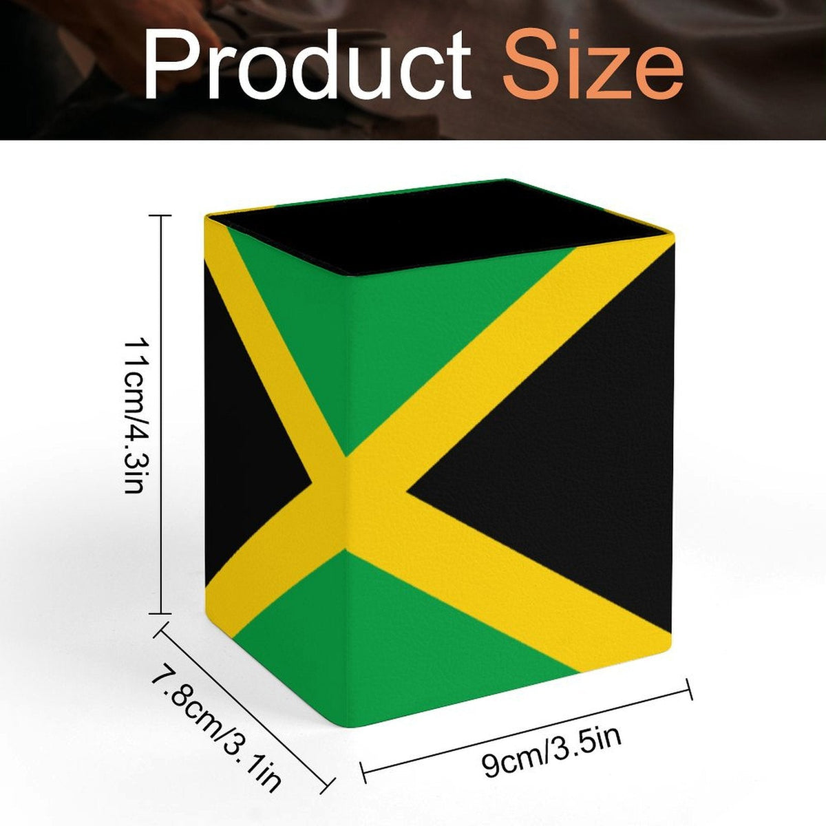 Jamaica Flag Square Pen Holder - Conscious Apparel Store