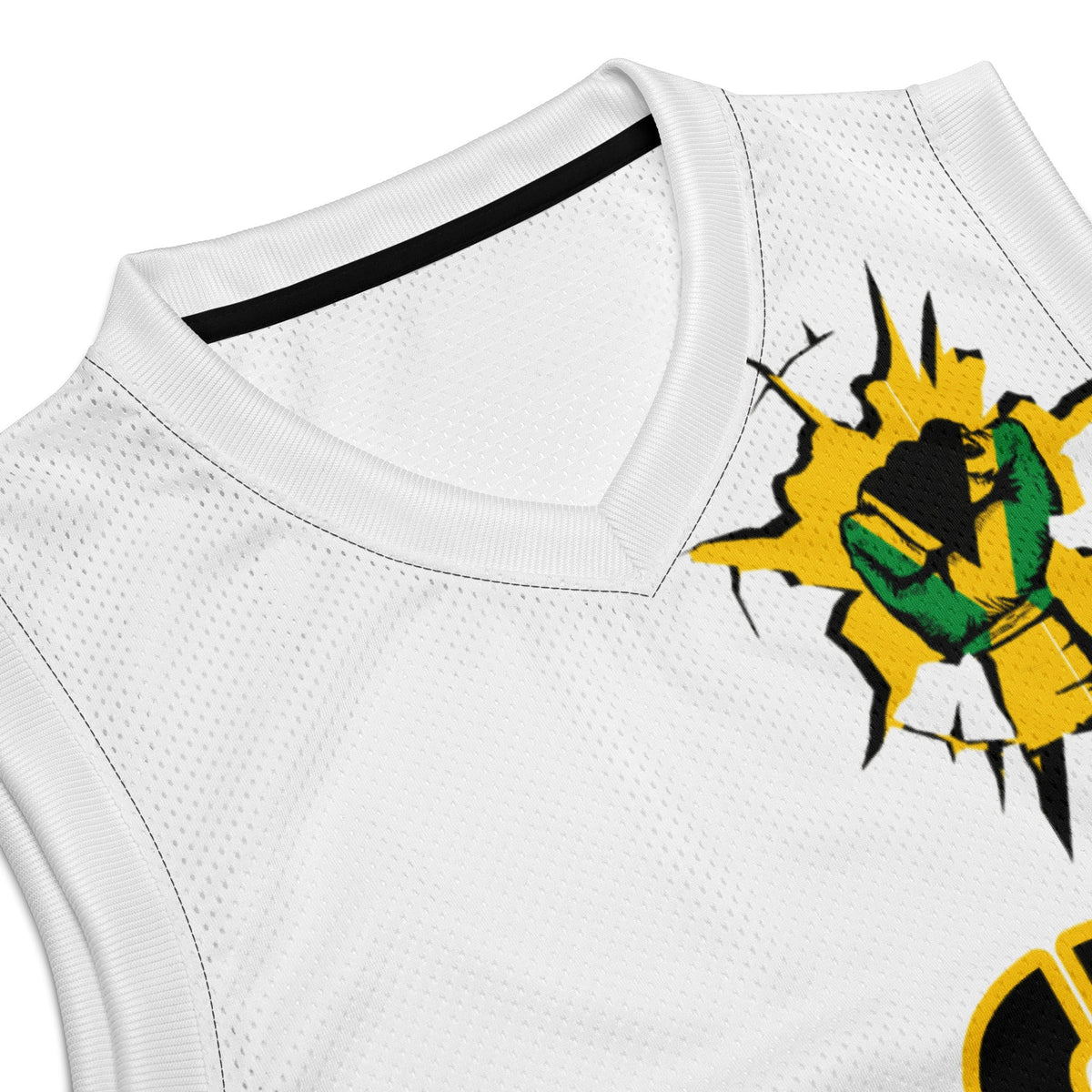 Jamaica Flag (White) Premium Sport Jersey Tank Top - Conscious Apparel Store
