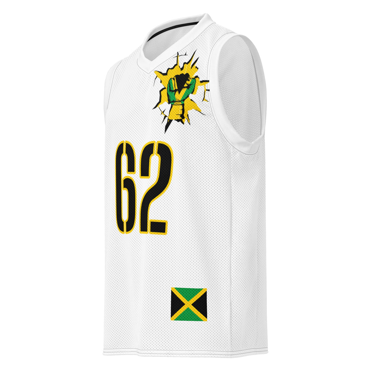 Jamaica Flag (White) Premium Sport Jersey Tank Top - Conscious Apparel Store