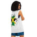Jamaica Flag (White) Premium Sport Jersey Tank Top - Conscious Apparel Store