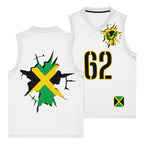 Jamaica Flag (White) Premium Sport Jersey Tank Top - Conscious Apparel Store