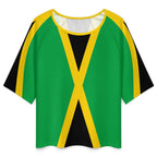Jamaica Flag Women’s Loose Half-Sleeve Boat Neck T-Shirt - Conscious Apparel Store
