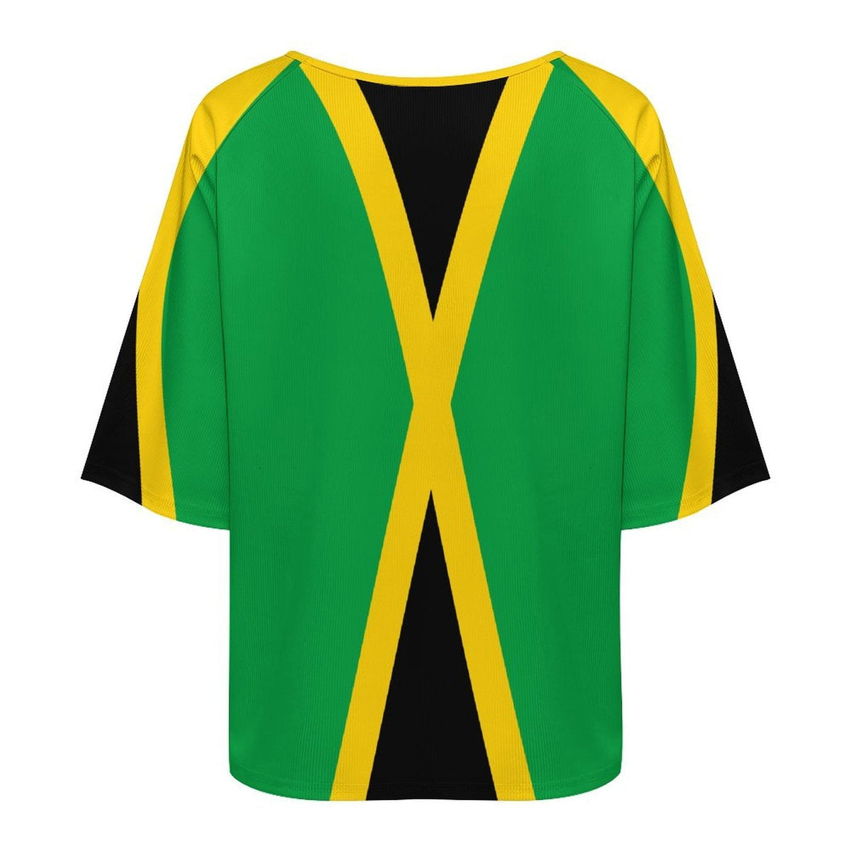 Jamaica Flag Women’s Loose Half-Sleeve Boat Neck T-Shirt - Conscious Apparel Store