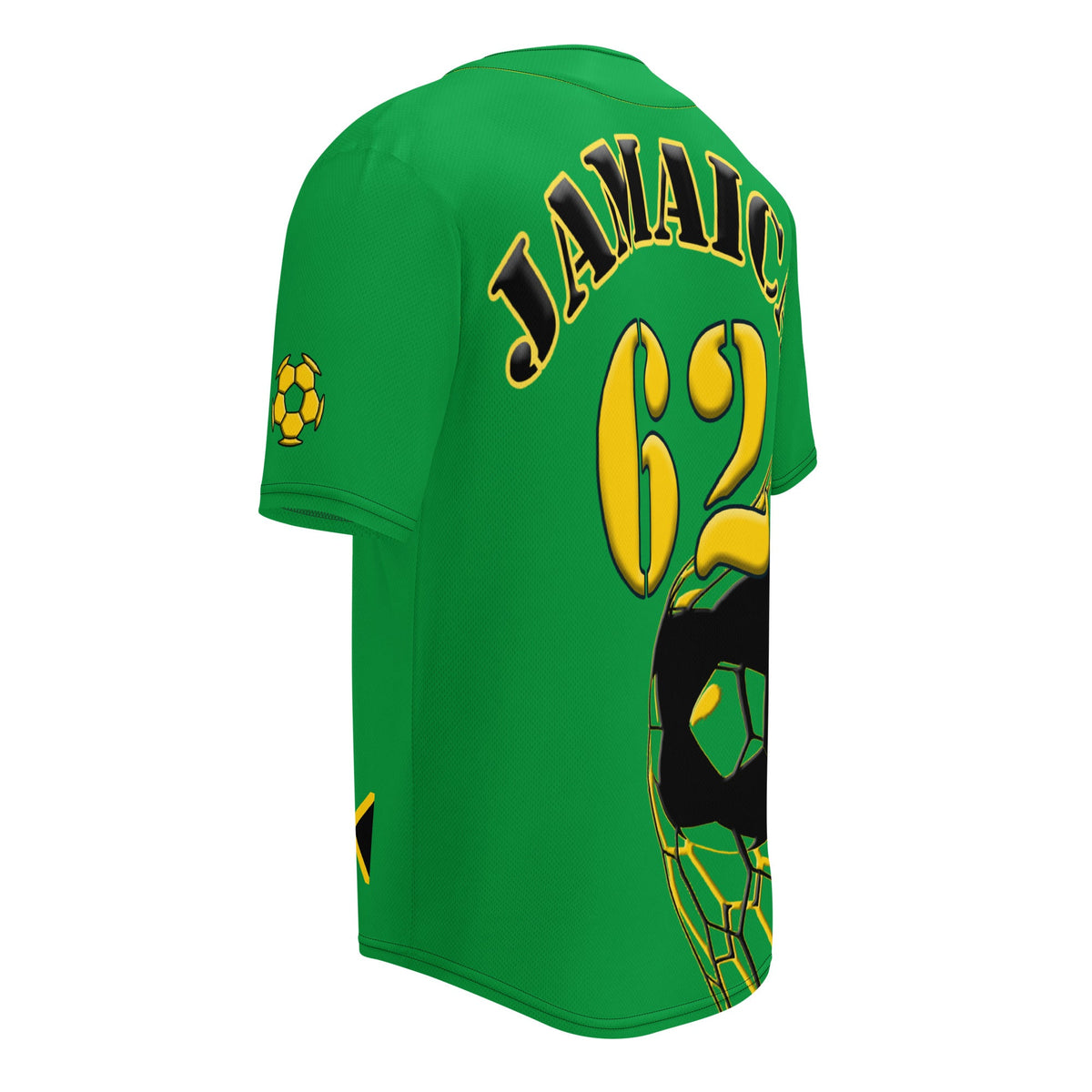 Jamaica Football Themed Button-Down Sport Jersey - Conscious Apparel Store