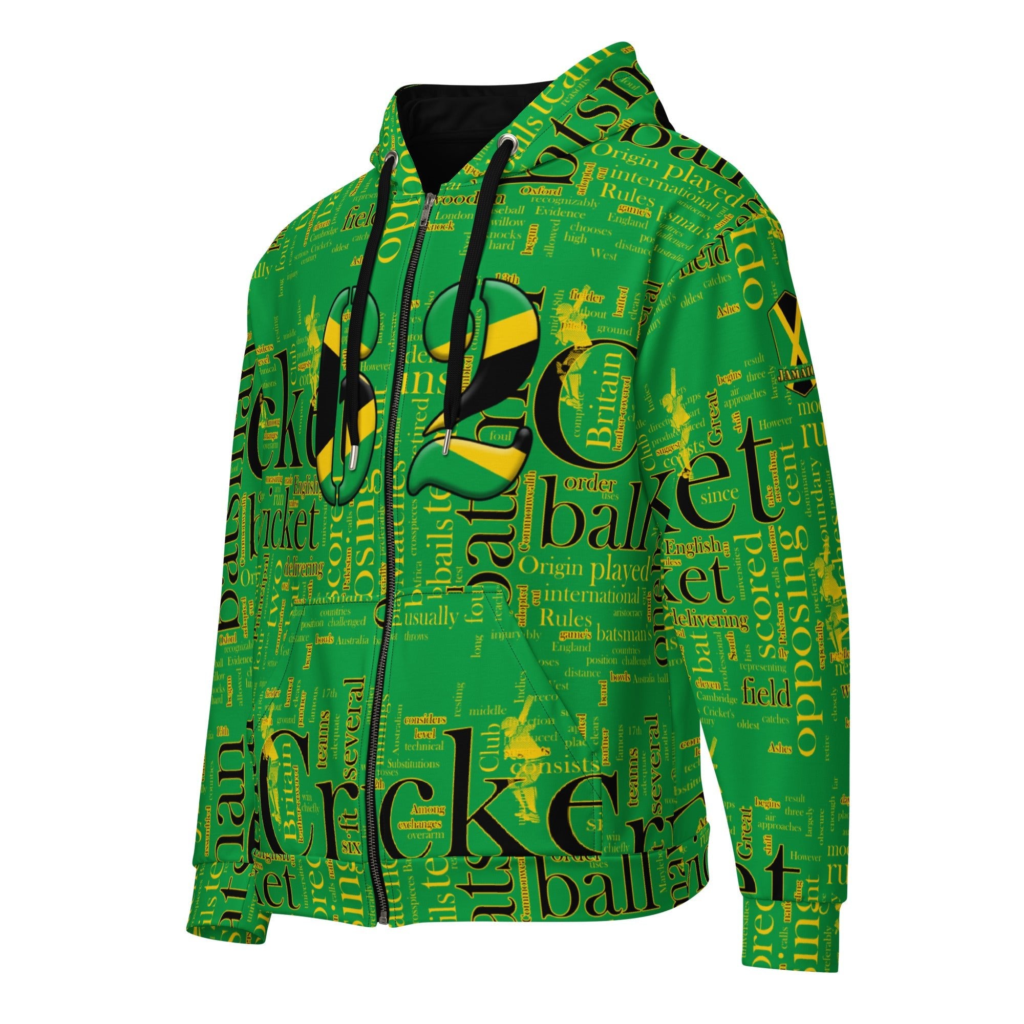 Jamaica (WI) Cricket Unisex zip hoodie - Conscious Apparel Store