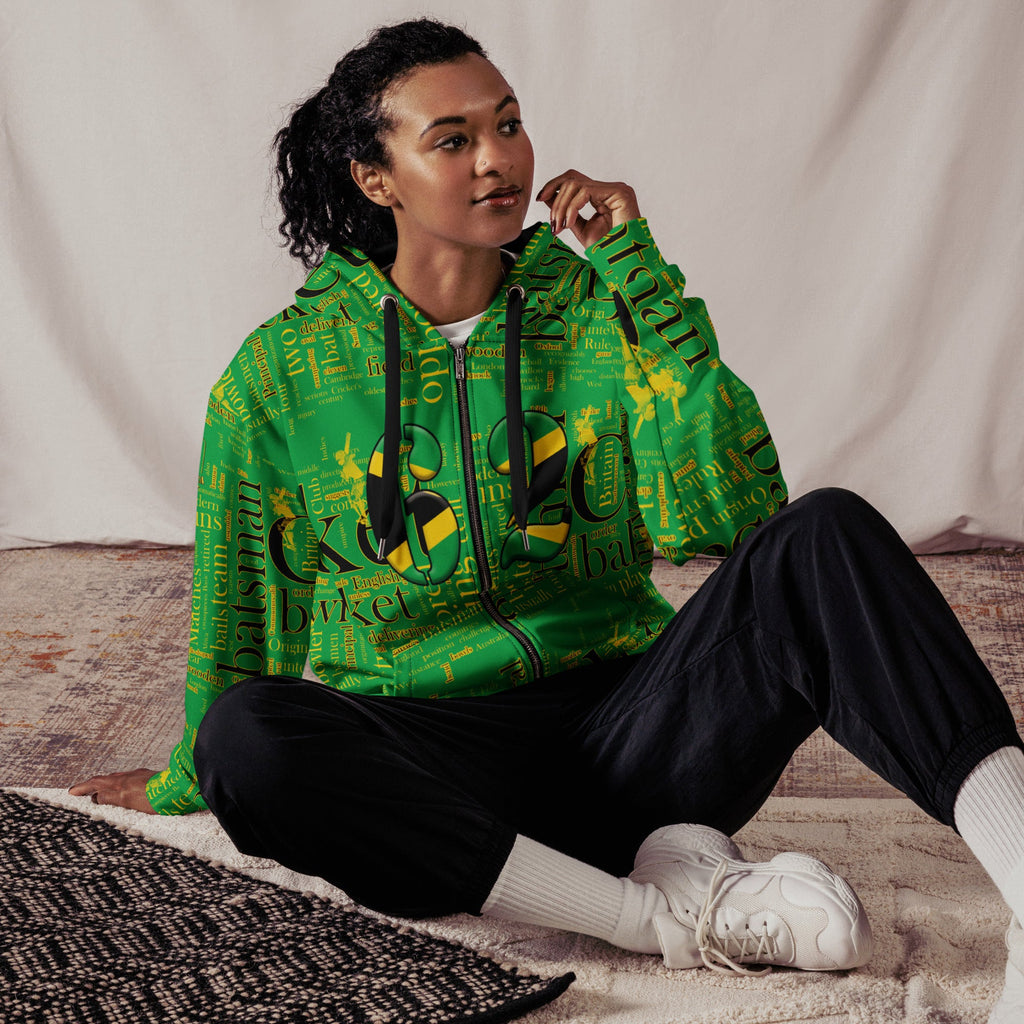 Jamaica (WI) Cricket Unisex zip hoodie - Conscious Apparel Store