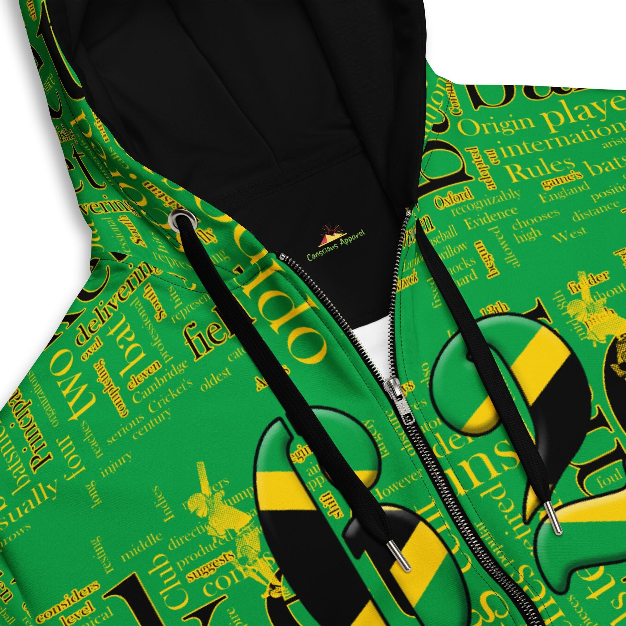 Jamaica (WI) Cricket Unisex zip hoodie - Conscious Apparel Store