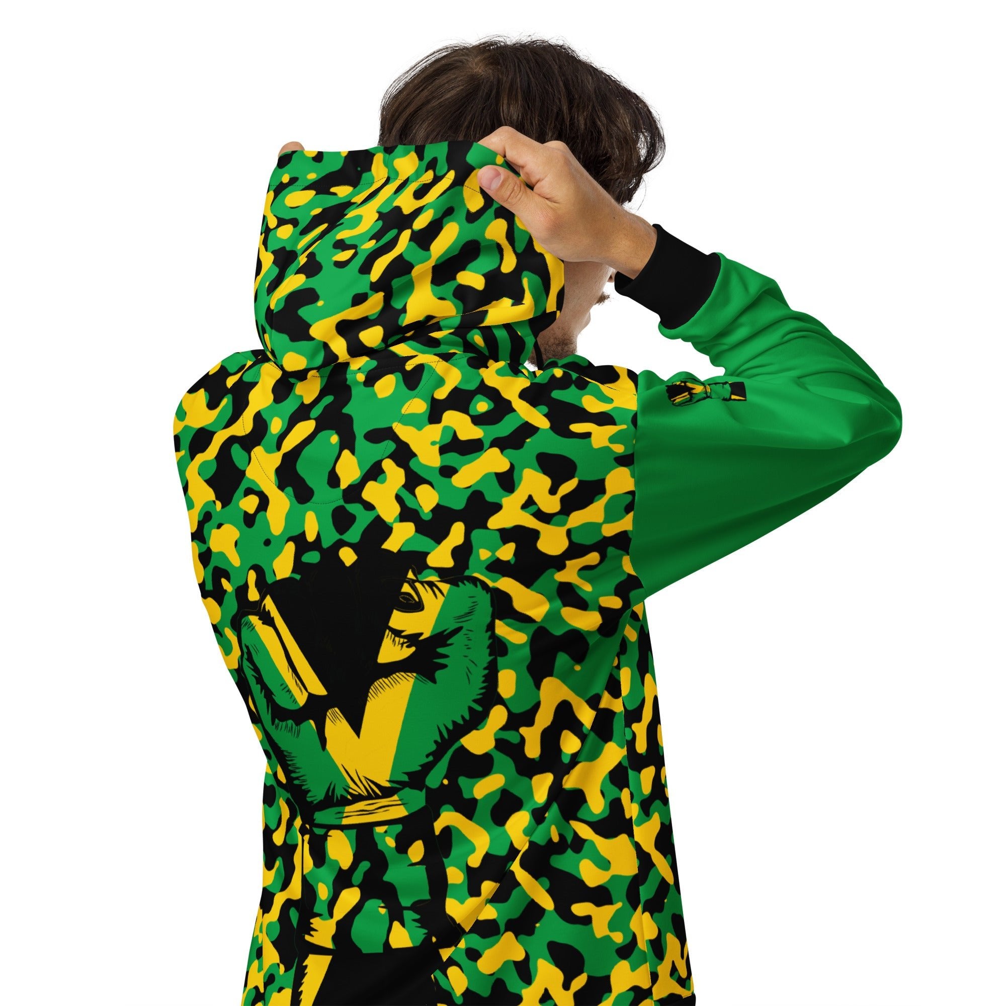 Jamaican Flag Camo Unisex zip hoodie - Conscious Apparel Store