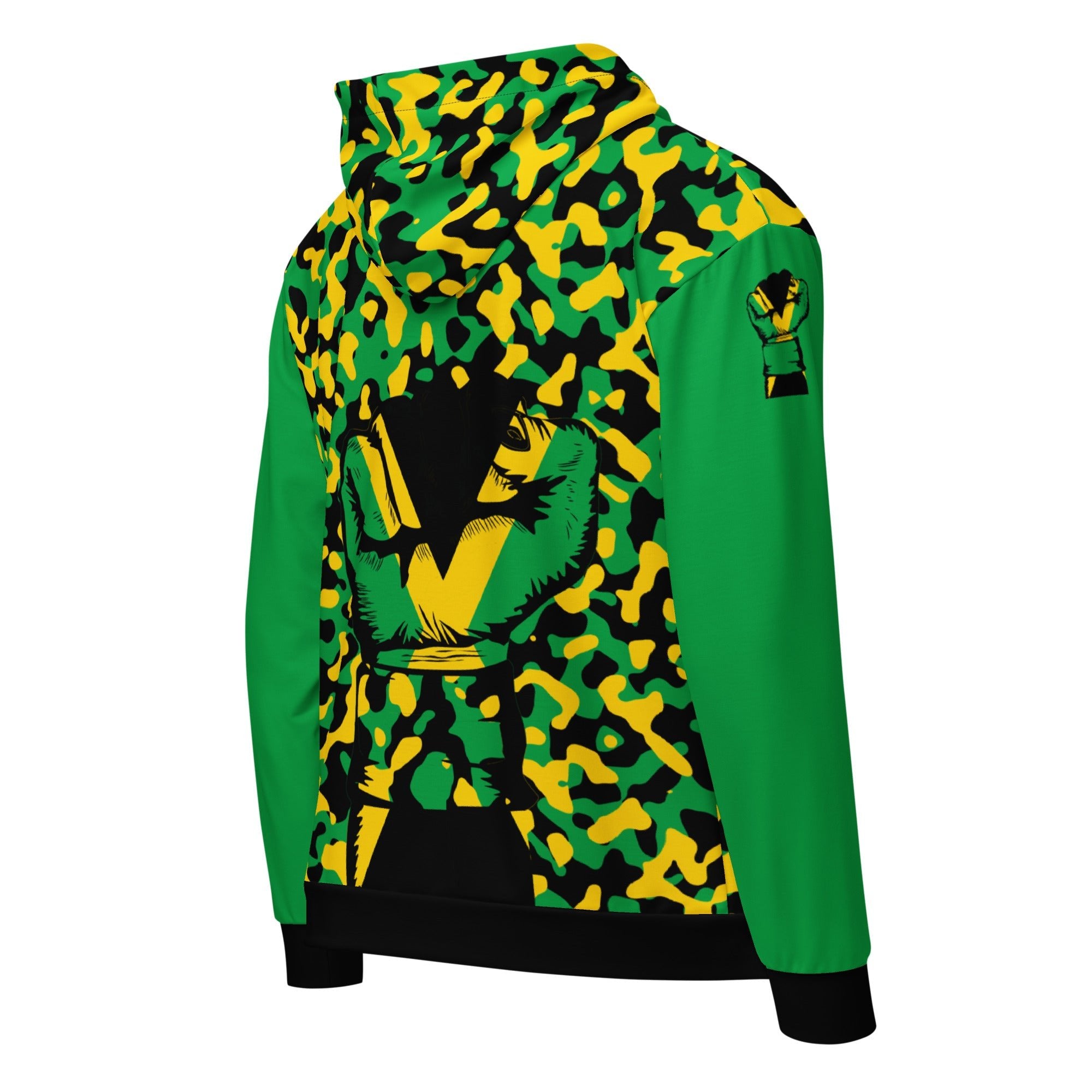 Jamaican Flag Camo Unisex zip hoodie - Conscious Apparel Store