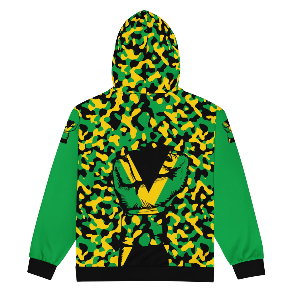 Jamaican Flag Camo Unisex zip hoodie - Conscious Apparel Store