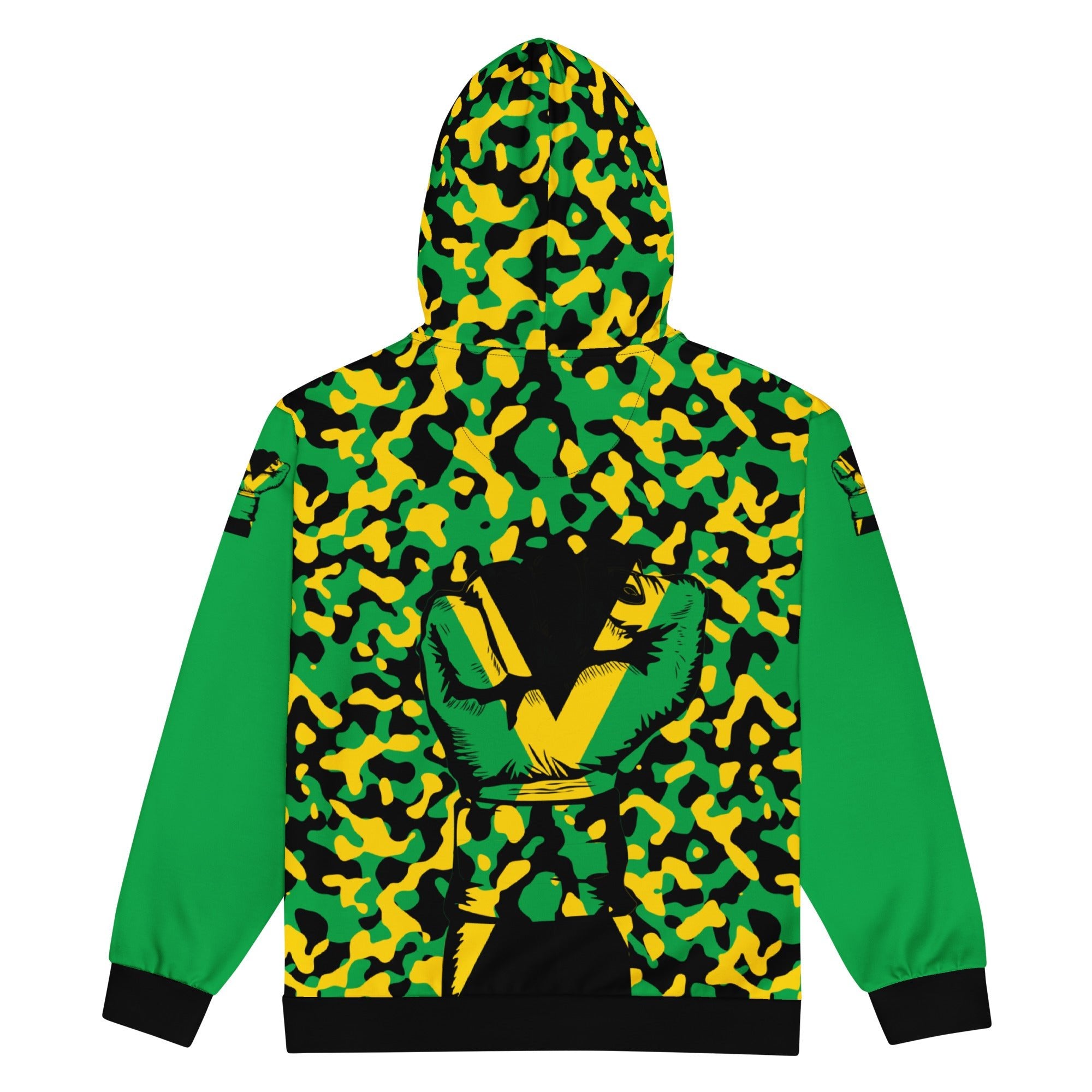 Jamaican Flag Camo Unisex zip hoodie - Conscious Apparel Store
