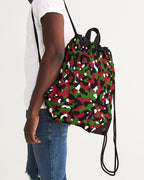 Kenya Flag Camo Canvas Drawstring Bag - Conscious Apparel Store