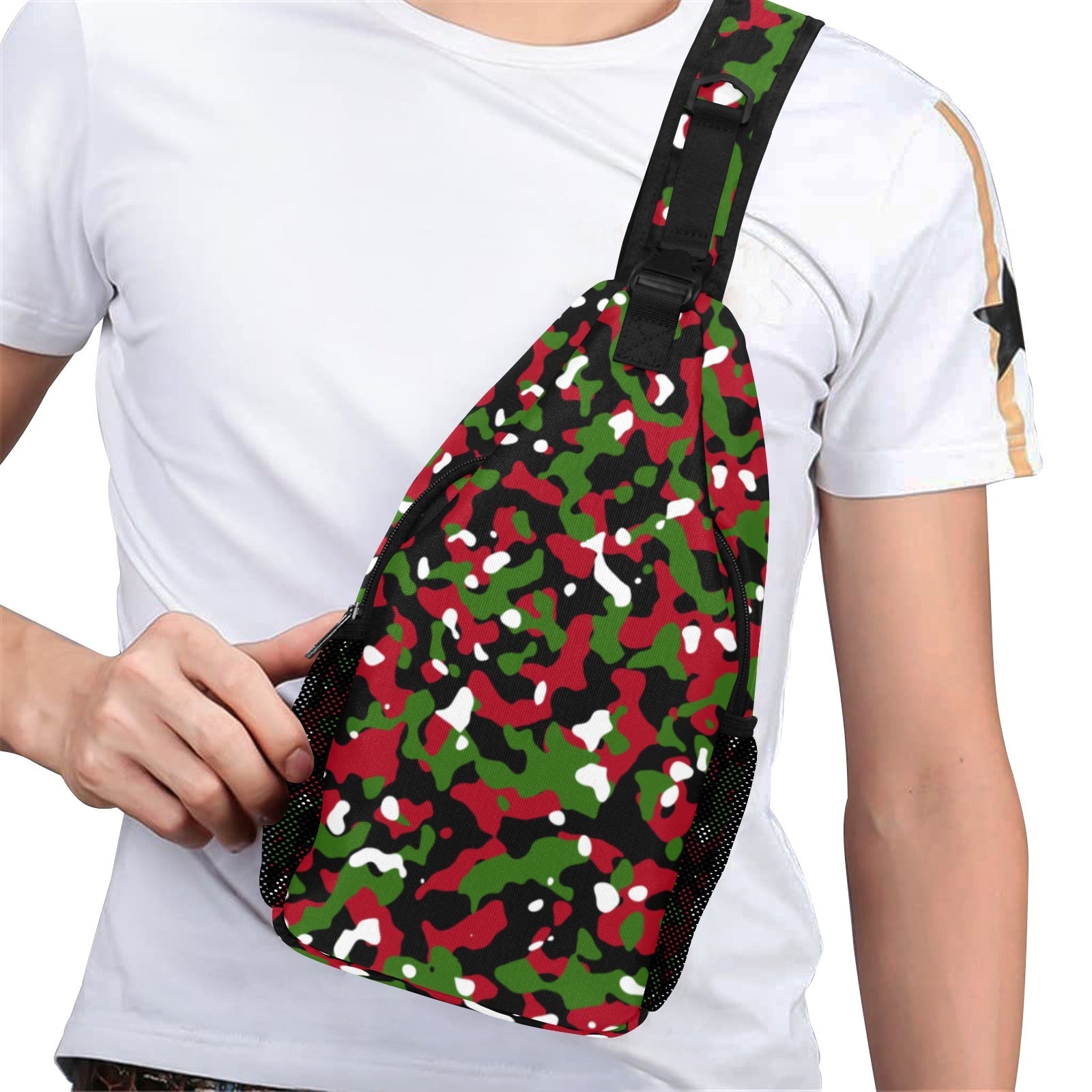 Kenya Flag Camo Casual Chest Bag - Conscious Apparel Store