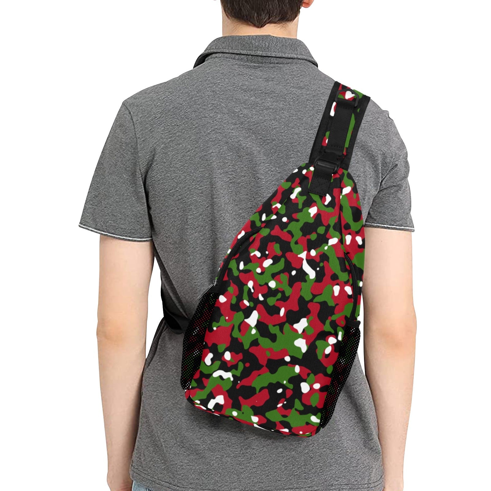 Kenya Flag Camo Casual Chest Bag - Conscious Apparel Store