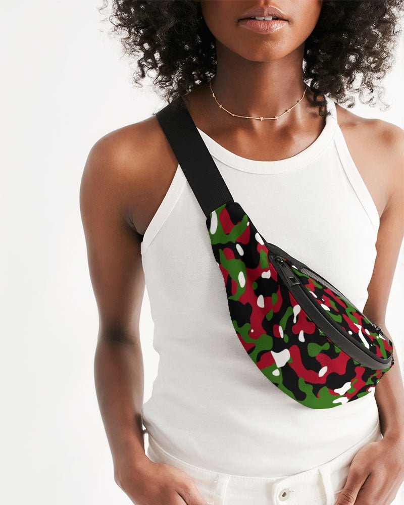 Kenya Flag Camo Crossbody Sling Bag - Conscious Apparel Store