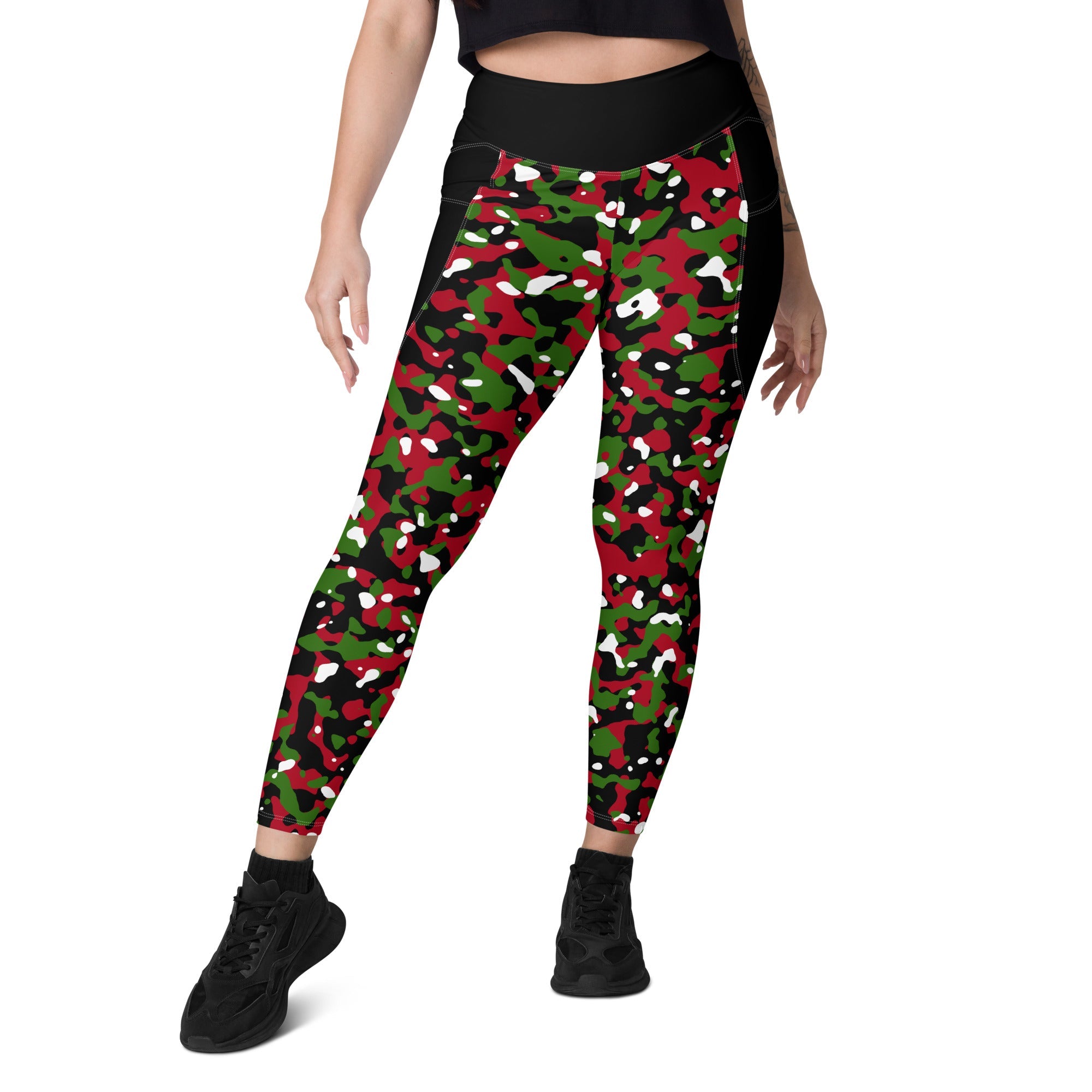 Kenya Flag Camo Leggings with pockets - Conscious Apparel Store