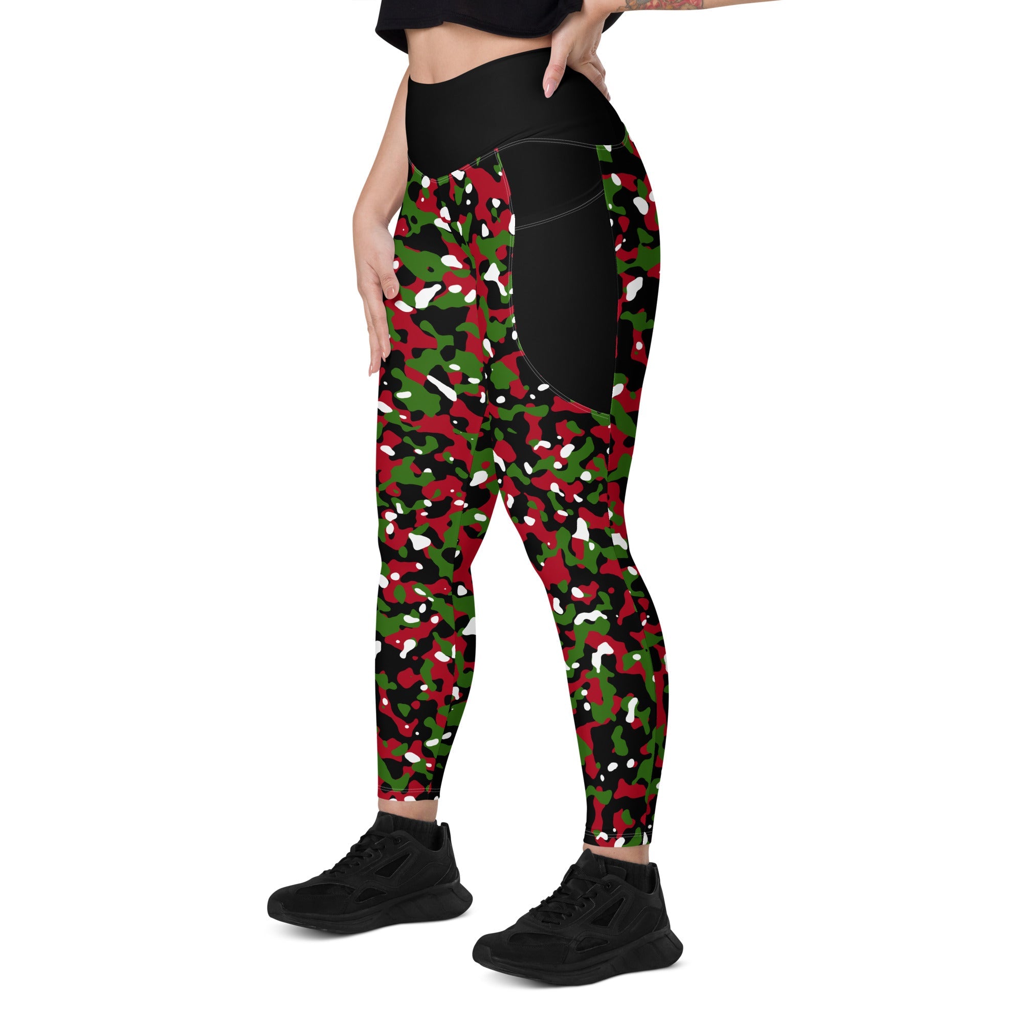 Kenya Flag Camo Leggings with pockets - Conscious Apparel Store