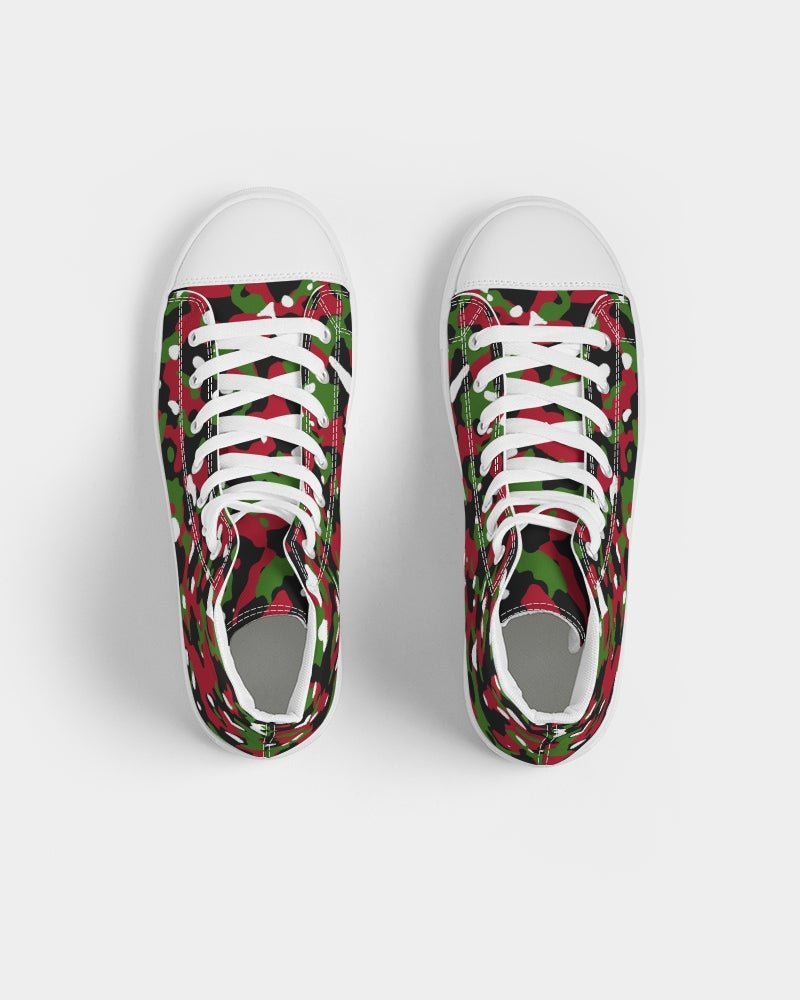 Kenya Flag Camo Men's Hightop Canvas Shoe - Conscious Apparel Store