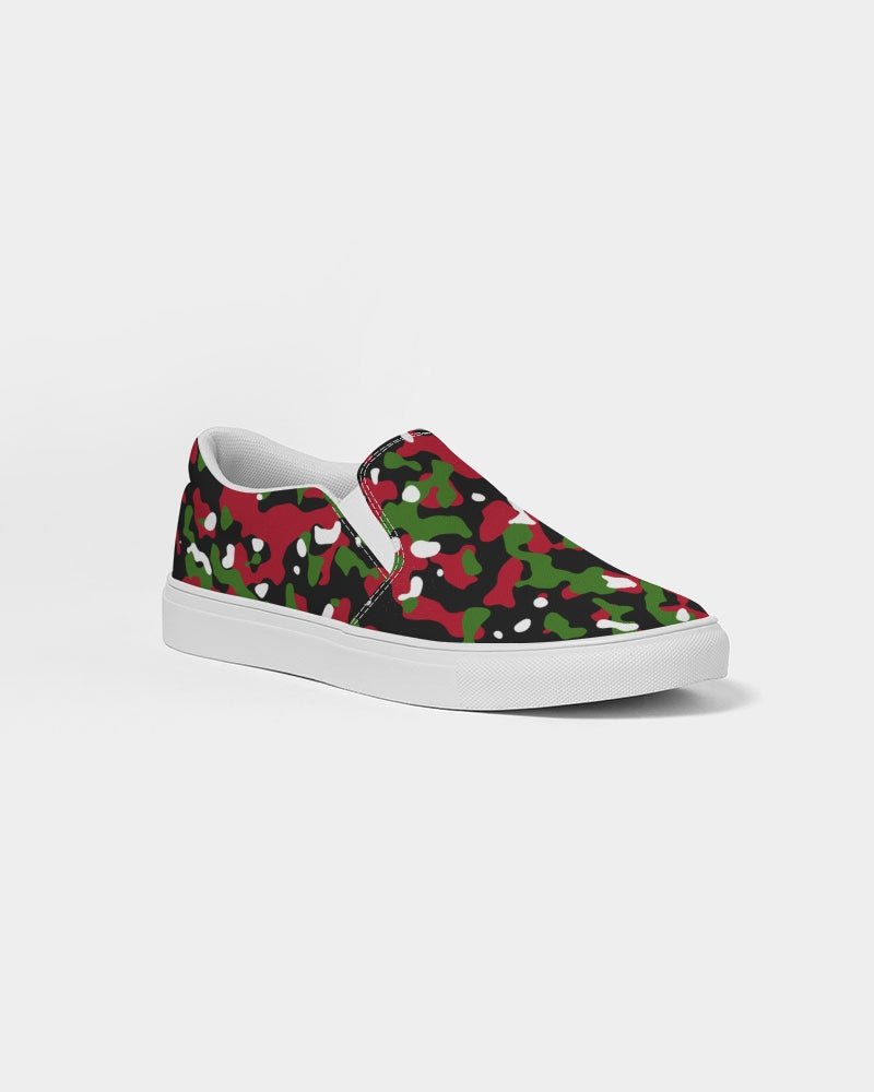 Kenya Flag Camo Men's Slip - On Canvas Shoe - Conscious Apparel Store