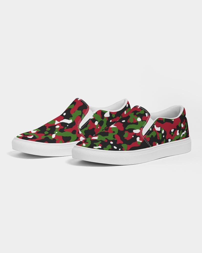 Kenya Flag Camo Men's Slip-On Canvas Shoe - Conscious Apparel Store