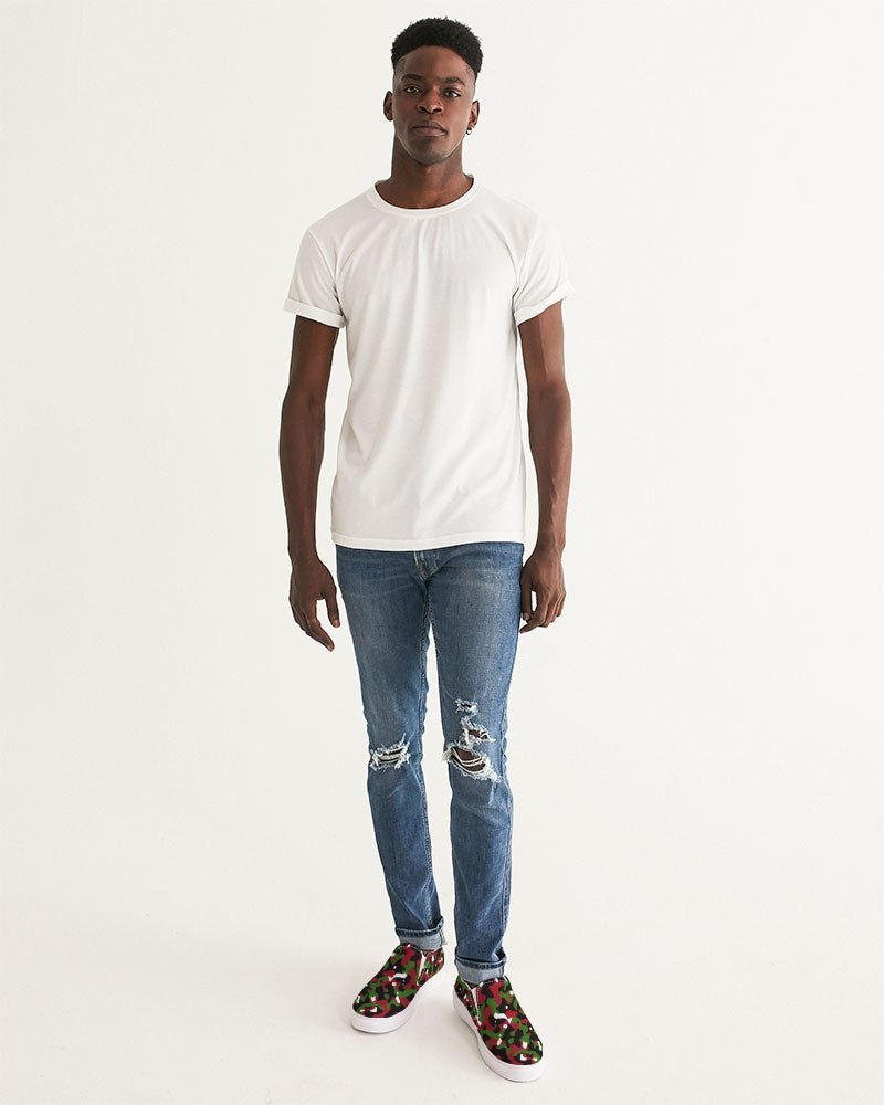 Kenya Flag Camo Men's Slip-On Canvas Shoe - Conscious Apparel Store