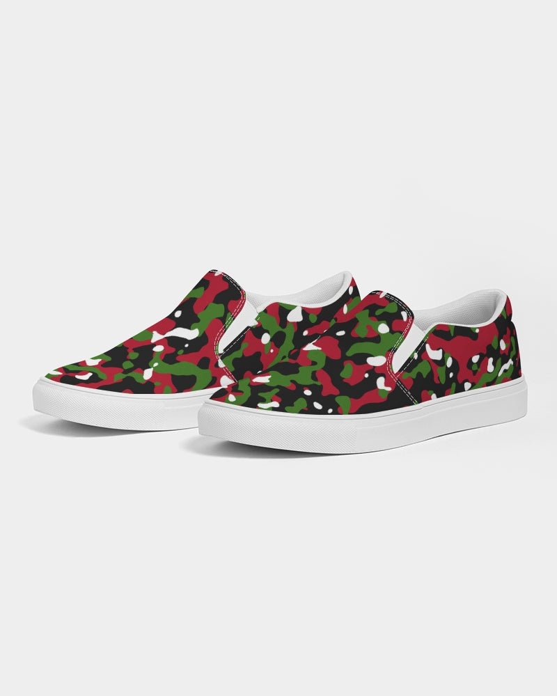 Kenya Flag Camo Men's Slip - On Canvas Shoe - Conscious Apparel Store