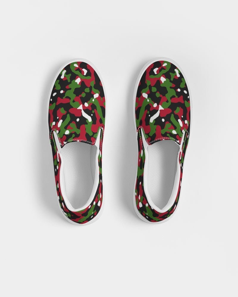 Kenya Flag Camo Women's Slip-On Canvas Shoe - Conscious Apparel Store