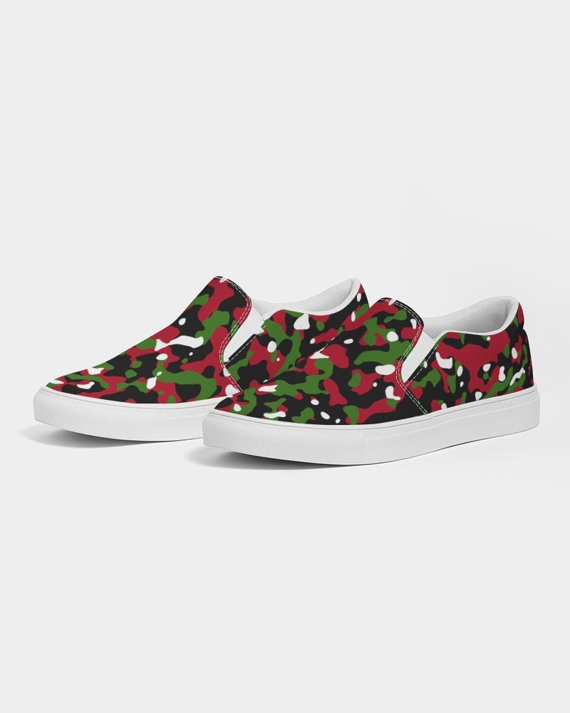 Kenya Flag Camo Women's Slip-On Canvas Shoe - Conscious Apparel Store