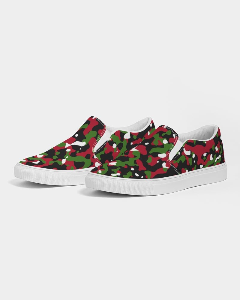 Kenya Flag Camo Women's Slip - On Canvas Shoe - Conscious Apparel Store