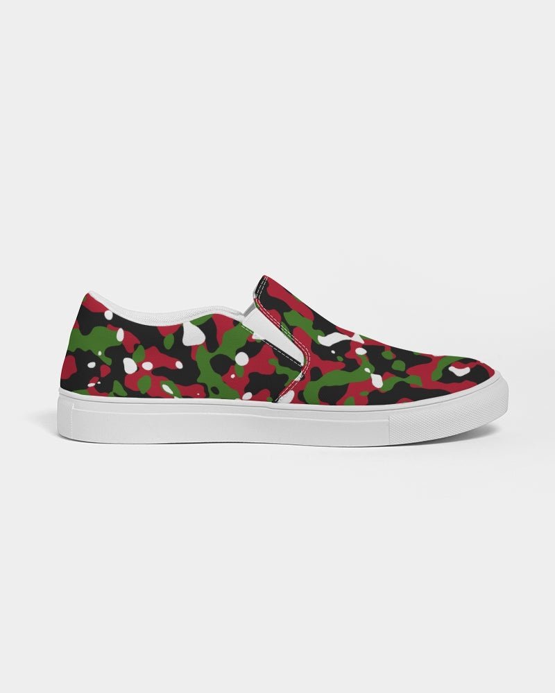 Kenya Flag Camo Women's Slip-On Canvas Shoe - Conscious Apparel Store