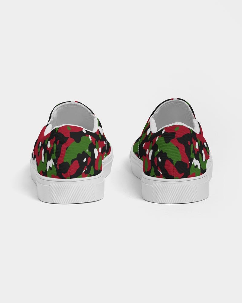 Kenya Flag Camo Women's Slip - On Canvas Shoe - Conscious Apparel Store