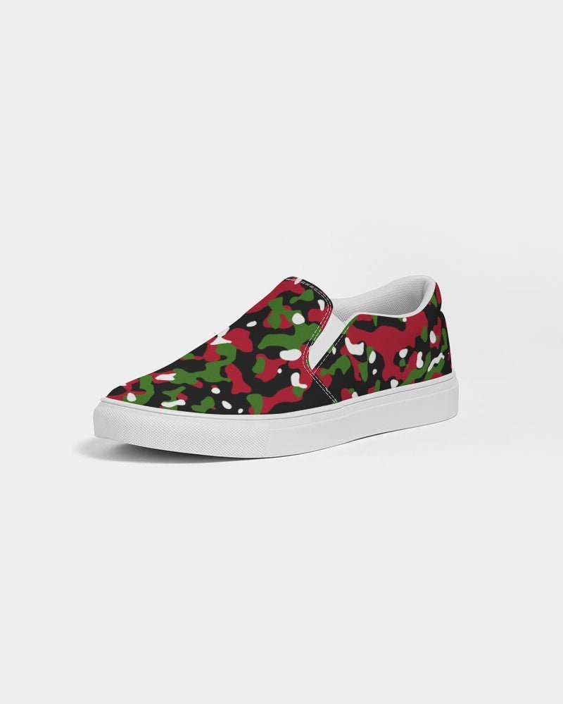 Kenya Flag Camo Women's Slip-On Canvas Shoe - Conscious Apparel Store
