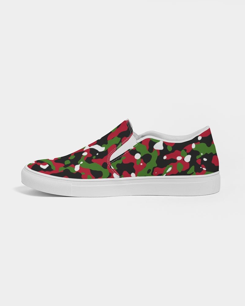 Kenya Flag Camo Women's Slip - On Canvas Shoe - Conscious Apparel Store