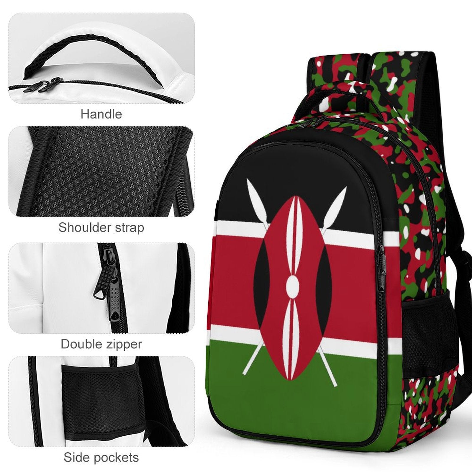 Kenya Flag Casual Backpack - Conscious Apparel Store