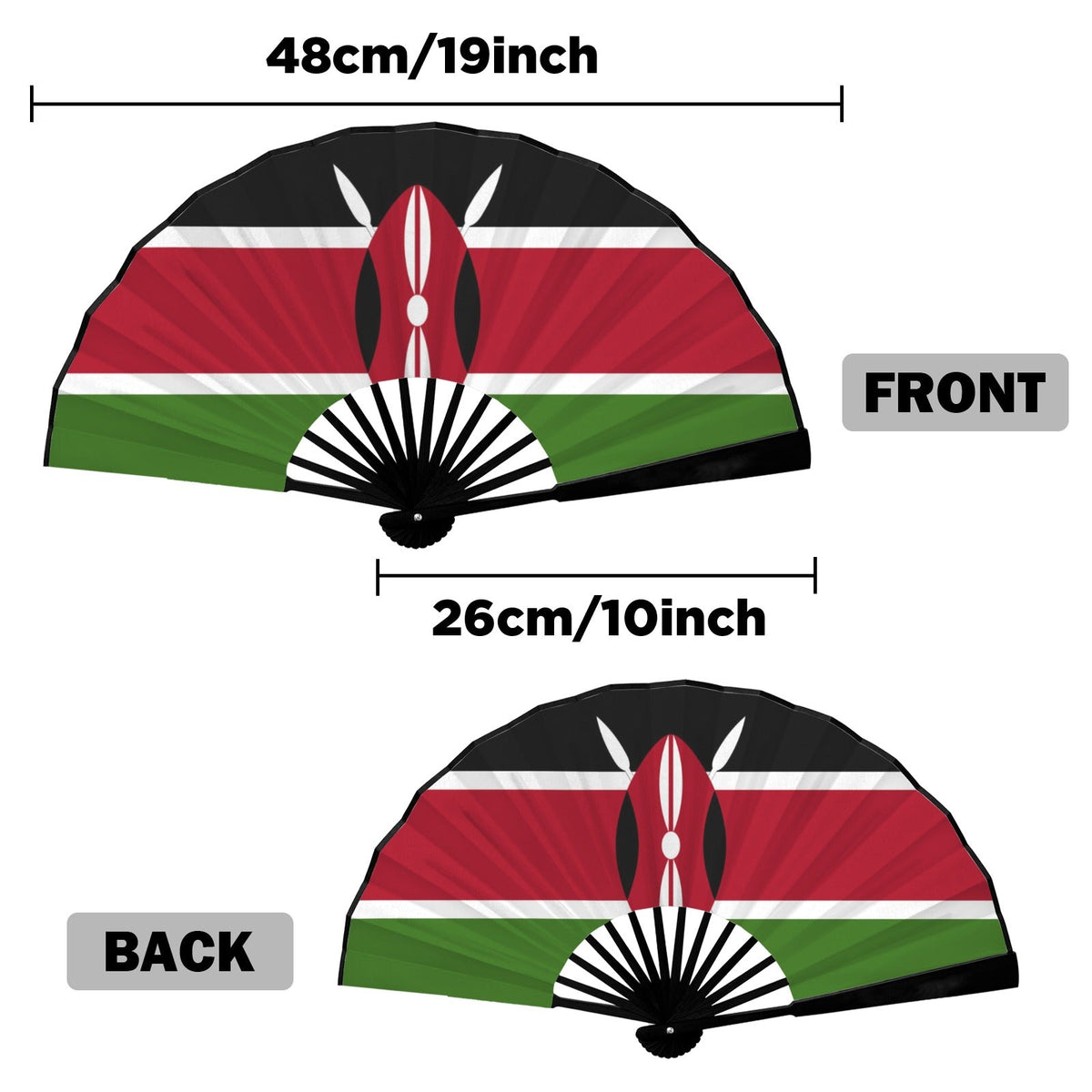 Kenya Flag Double-Sided Custom Folding Fan - Conscious Apparel Store