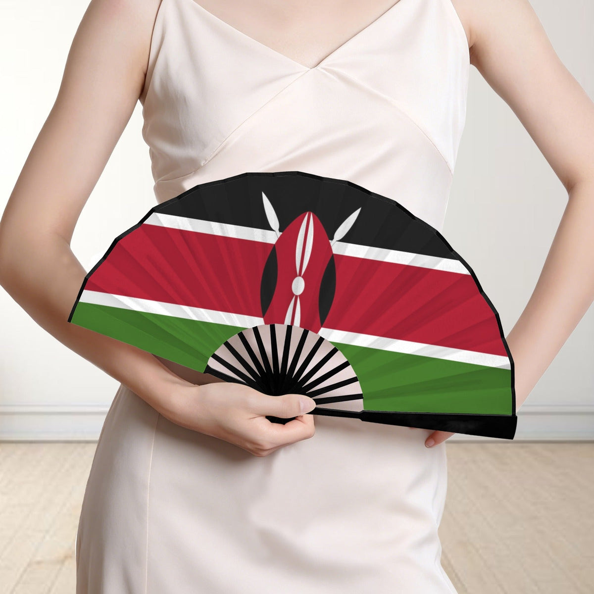 Kenya Flag Double-Sided Custom Folding Fan - Conscious Apparel Store