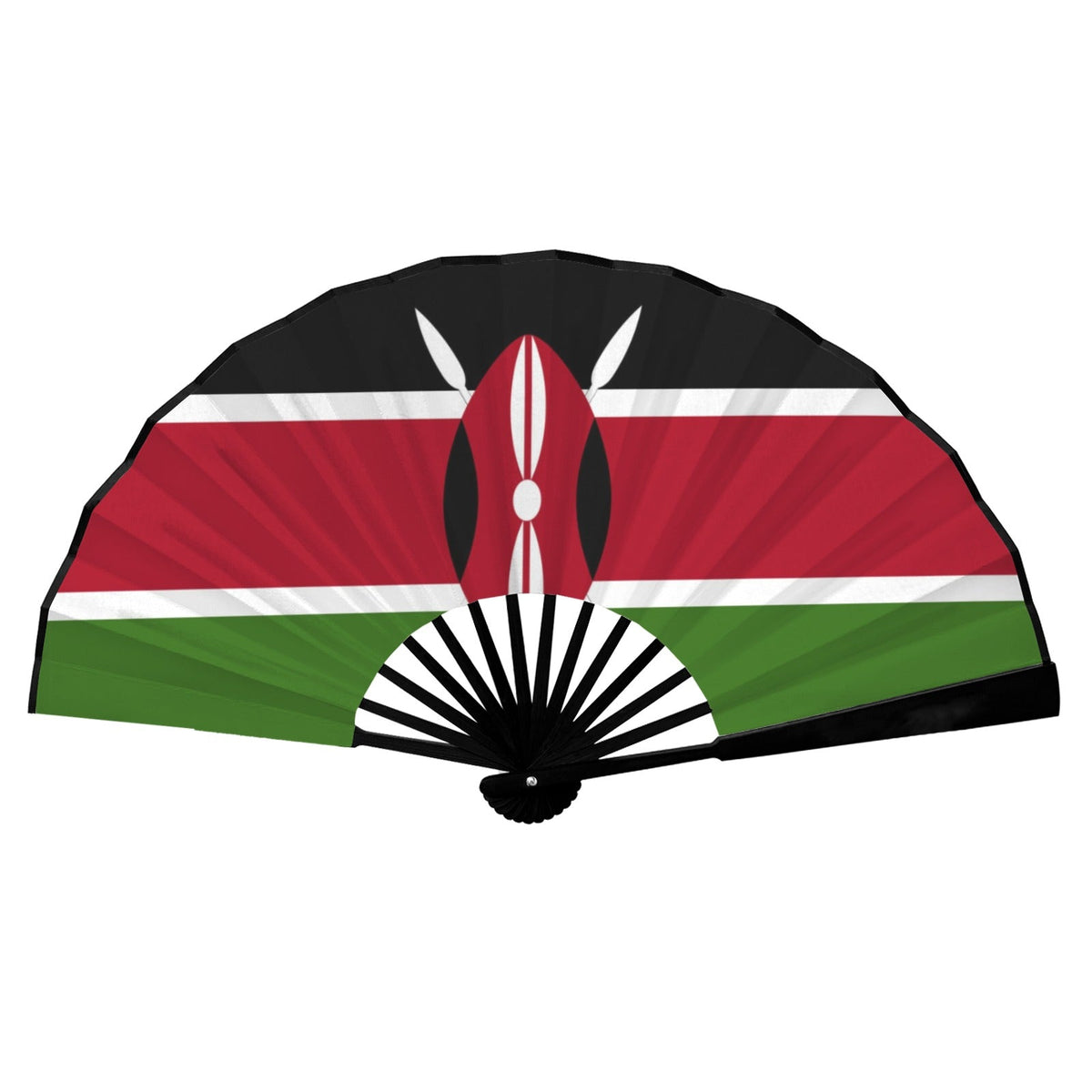 Kenya Flag Double-Sided Custom Folding Fan - Conscious Apparel Store