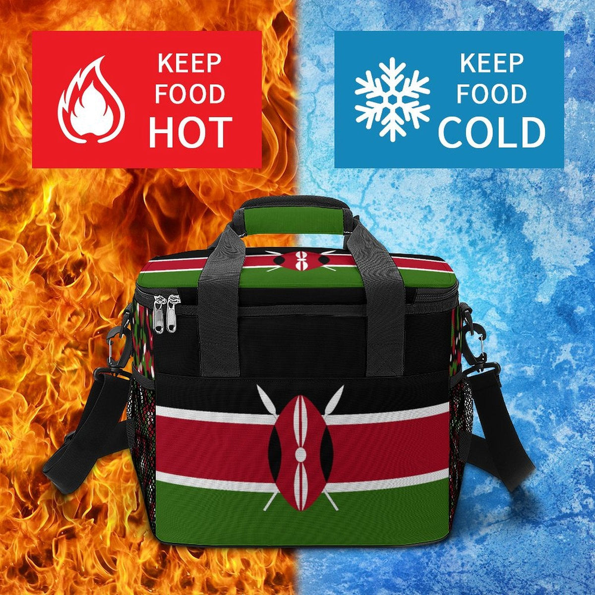 Kenya Flag Insulated Cooler Bag - Conscious Apparel Store