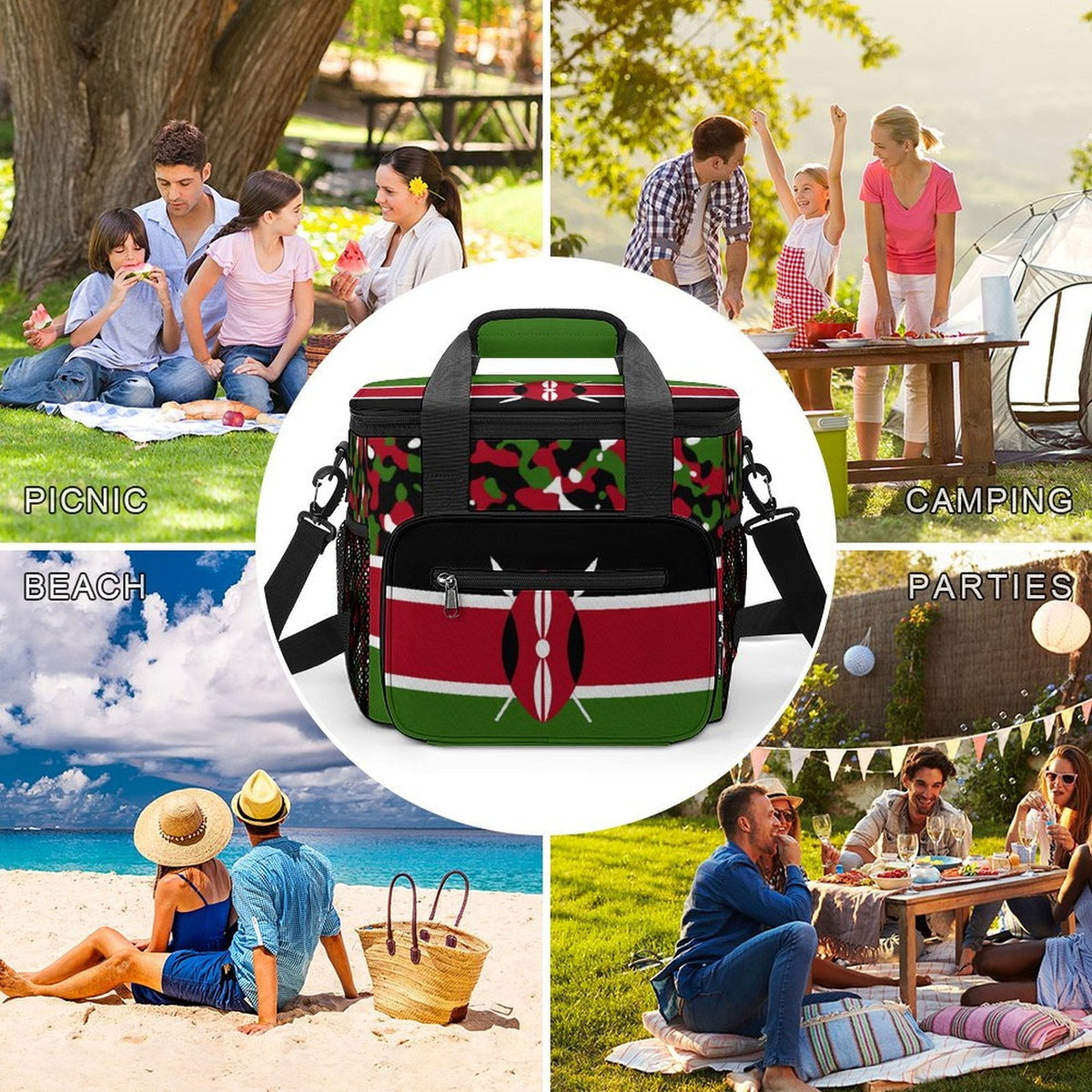 Kenya Flag Insulated Cooler Bag - Conscious Apparel Store