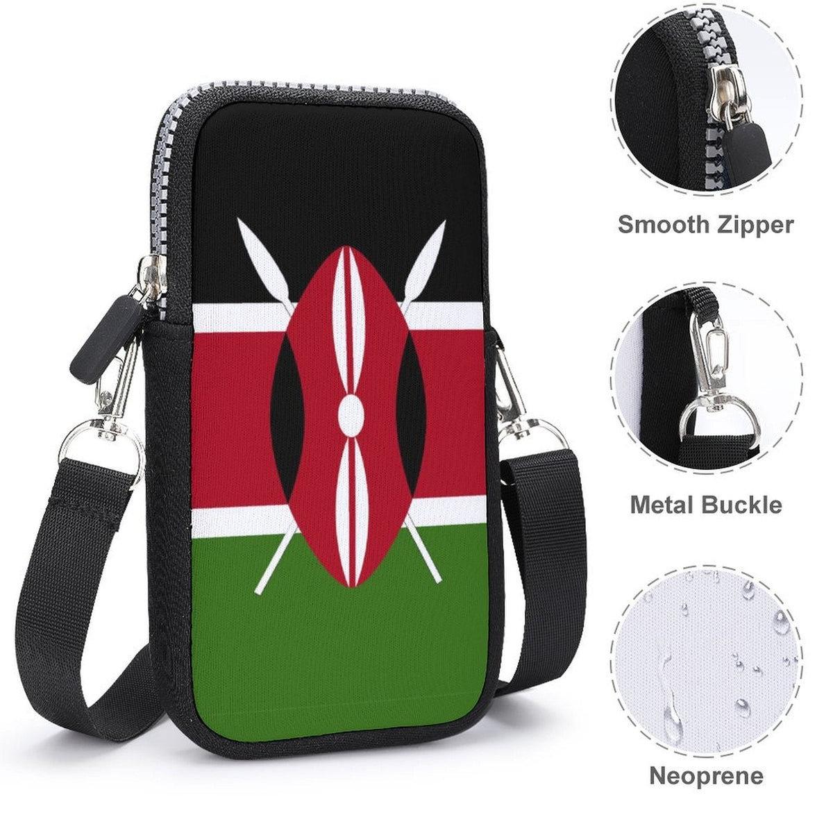 Kenya Flag Mobile Phone Purse - Conscious Apparel Store