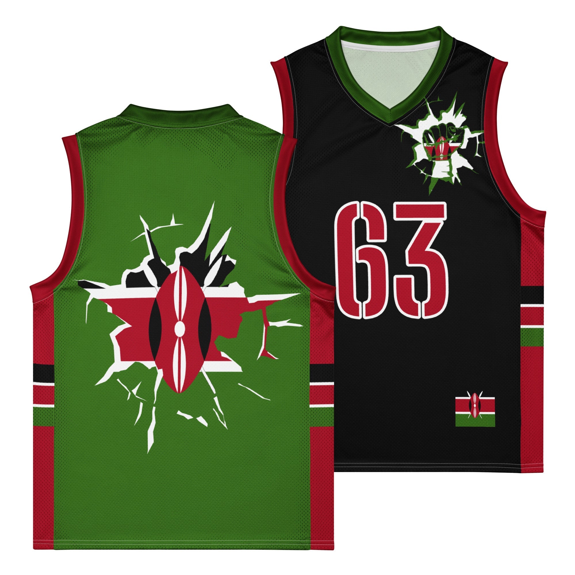 Kenya Flag Premium Sport Jersey Tank Top - Conscious Apparel Store
