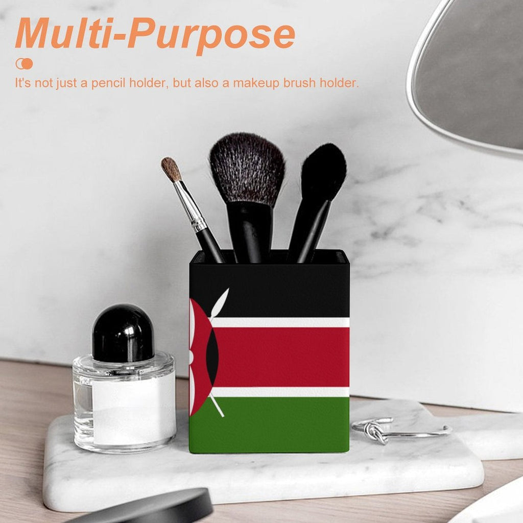 Kenya Flag Square Pen Holder - Conscious Apparel Store