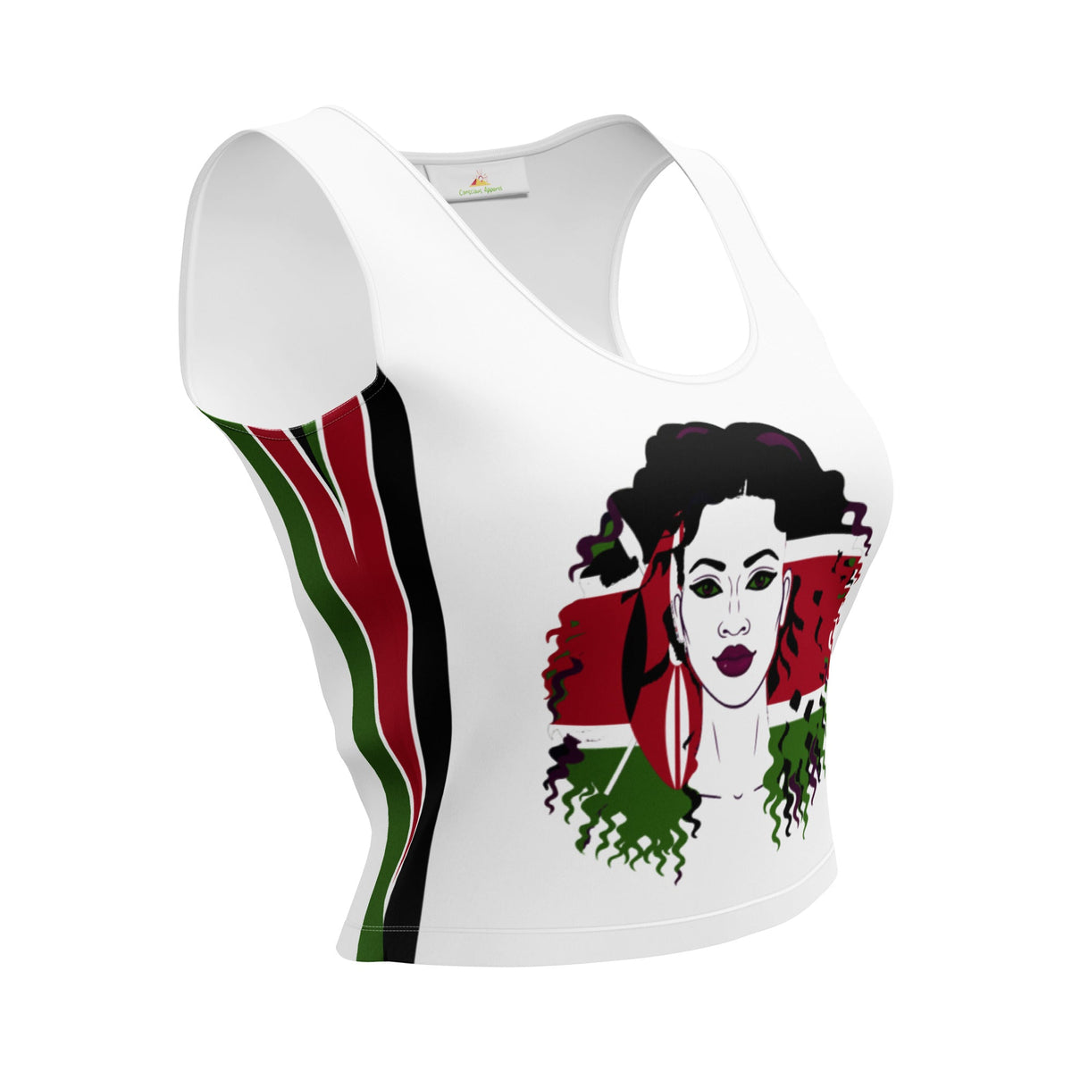 Kenya Flag (White) Crop Top - Conscious Apparel Store