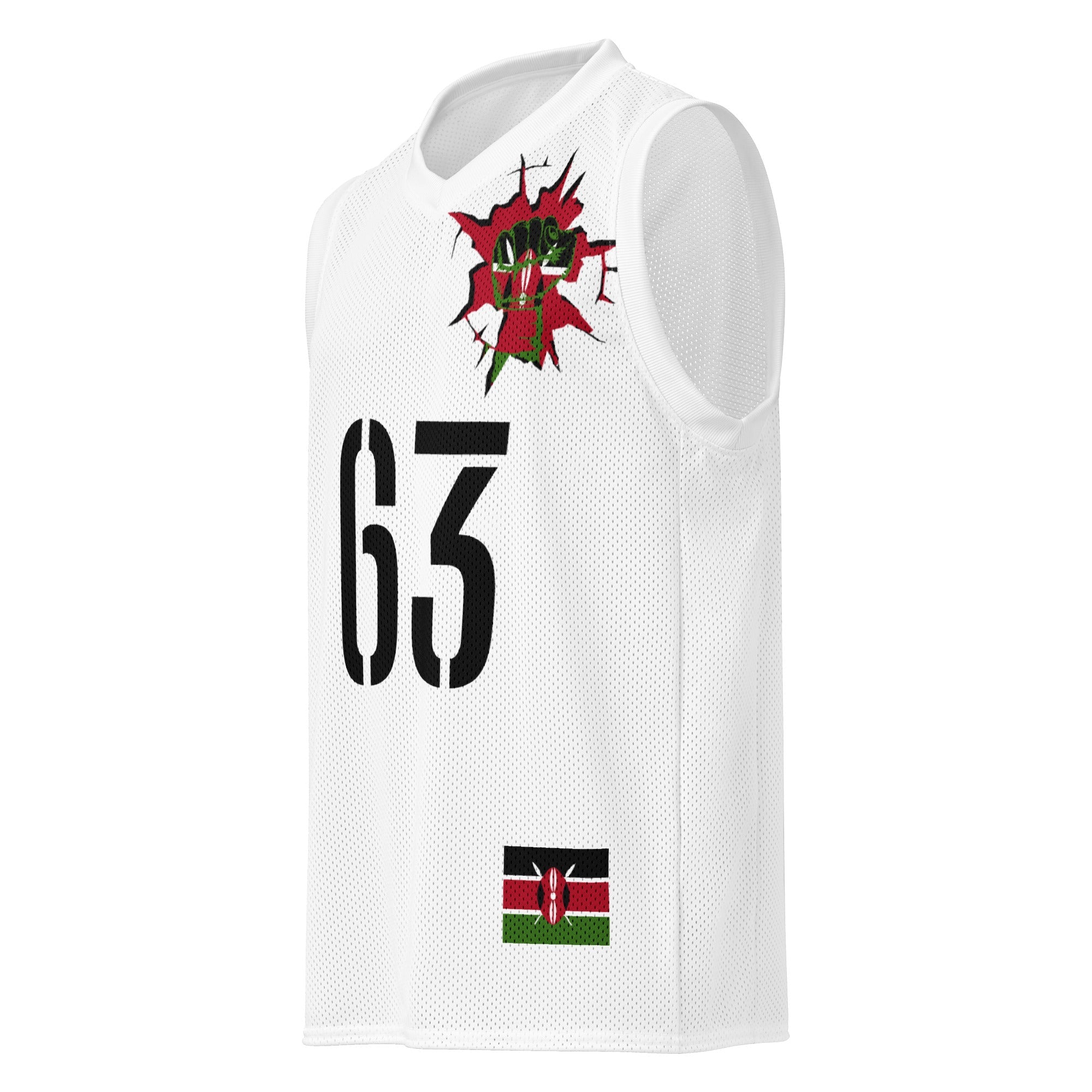 Kenya Flag (White) Premium Sport Jersey Tank Top - Conscious Apparel Store