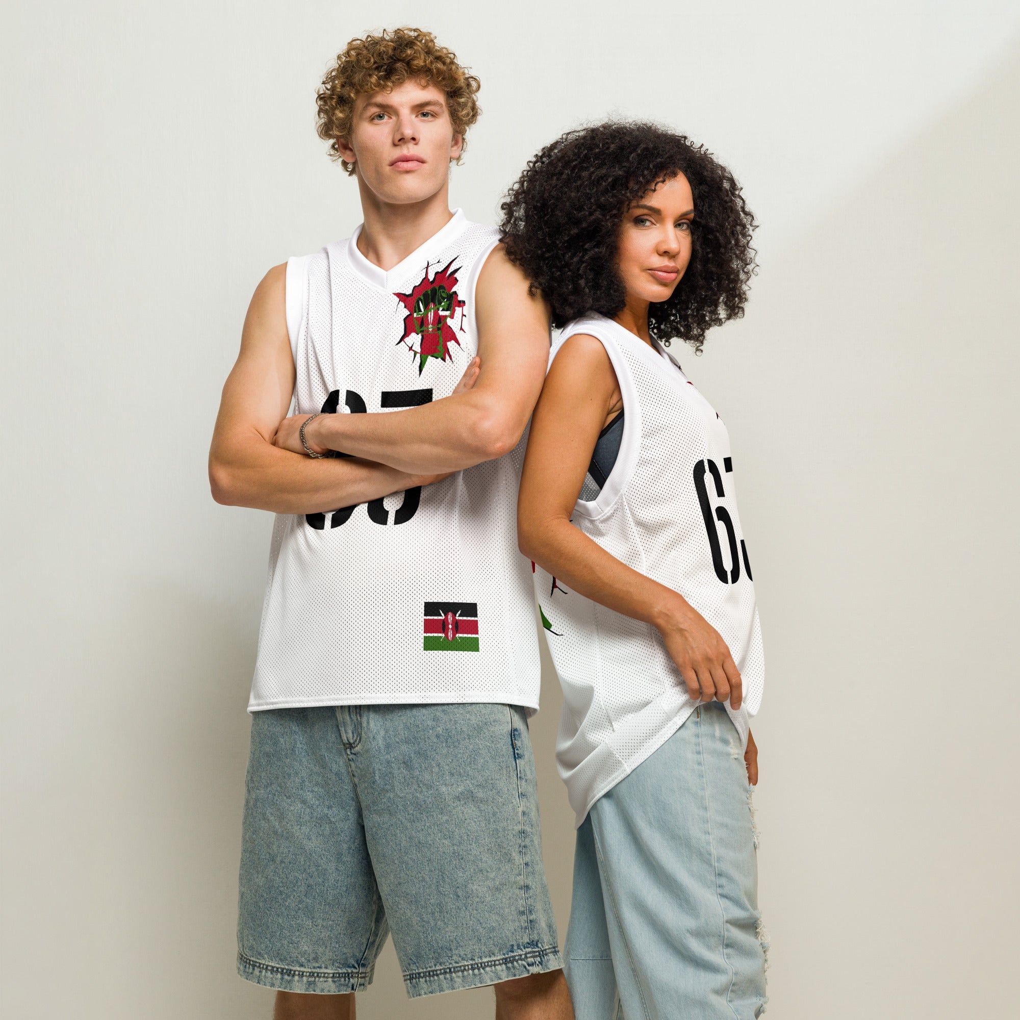 Kenya Flag (White) Premium Sport Jersey Tank Top - Conscious Apparel Store
